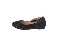 KID'S SHOES BLACK MESH GLITTER FLATS SABINA-15K