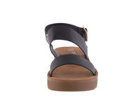 WOMAN'S BLACK PU LEATHER SANDALS SALVIA-1