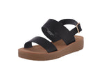 WOMAN'S BLACK PU LEATHER SANDALS SALVIA-1