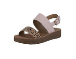 WOMAN'S NUDE/CHEETAH PU LEATHER SUEDE SANDALS SALVIA-1