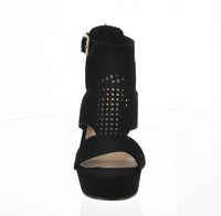 WOMAN'S SHOES BLACK SUEDE HEELS SANTERA