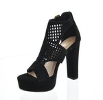 WOMAN'S SHOES BLACK SUEDE HEELS SANTERA