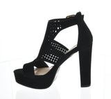 WOMAN'S SHOES BLACK SUEDE HEELS SANTERA