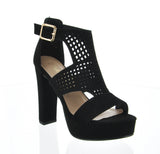 WOMAN'S SHOES BLACK SUEDE HEELS SANTERA