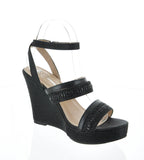 WOMAN'S SHOES BLACK GLITTER WEDGE SEAL-07