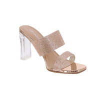 WOMAN'S SHOES ROSE GOLD PAT CLEAR HEELS SELMA-50