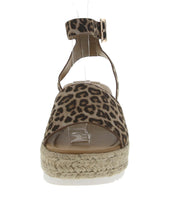 WOMAN'S SHOES LEOPARD SUEDE WEDGE SANDAL SENSATIONAL-1