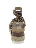 WOMAN'S SHOES LEOPARD SUEDE WEDGE SANDAL SENSATIONAL-1