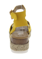 WOMAN'S SHOES MUSTARD SUEDE WEDGE SANDAL SENSATIONAL-1