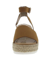 WOMAN'S SHOES TAN NUB WEDGE SANDAL SENSATIONAL-1