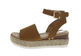 WOMAN'S SHOES TAN NUB WEDGE SANDAL SENSATIONAL-1