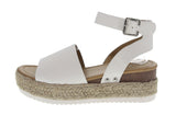 WOMAN'S SHOES WHITE PU WEDGE SANDAL SENSATIONAL-1