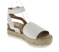 WOMAN'S SHOES WHITE PU WEDGE SANDAL SENSATIONAL-1