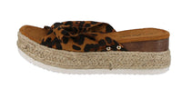 WOMAN'S SHOES LEOPARD SUEDE WEDGE SANDAL SENSATIONAL-34