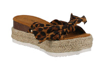 WOMAN'S SHOES LEOPARD SUEDE WEDGE SANDAL SENSATIONAL-34