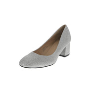 WOMAN'S SHOES SILVER GLITTER HEELS SHARP