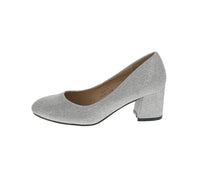 WOMAN'S SHOES SILVER GLITTER HEELS SHARP