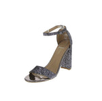 WOMAN'S SHOES PEWTER GLITTER HEELS SHIRLEY-6