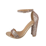 WOMAN'S SHOES ROSE GOLD GLITTER HEELS SHIRLEY-6