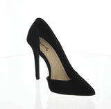 WOMAN'S SHOES BLACK SUEDE HEELS SHOW-128