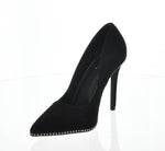 WOMAN'S SHOES BLACK SUEDE HEELS SHOW-13