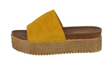 WOMAN'S SHOES MUSTARD SUEDE WEDGE SANDAL SIMILAR-07