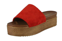 WOMAN'S SHOES RED SUEDE WEDGE SANDAL SIMILAR-07