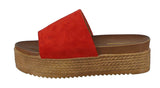 WOMAN'S SHOES RED SUEDE WEDGE SANDAL SIMILAR-07