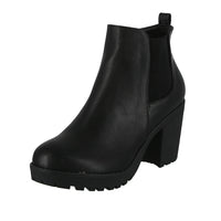 WOMAN'S SHOES BLACK PU BOOTIES STATUS-50