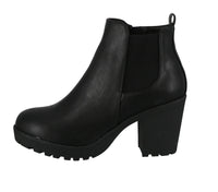 WOMAN'S SHOES BLACK PU BOOTIES STATUS-50