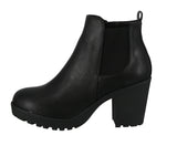 WOMAN'S SHOES BLACK PU BOOTIES SKITTLE-77