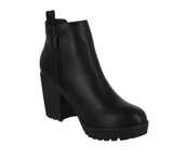 WOMAN'S SHOES BLACK PU BOOTIES STATUS-50