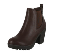 WOMAN'S SHOES BROWN PU BOOTIES SKITTLE-77