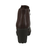 WOMAN'S SHOES BROWN PU BOOTIES SKITTLE-77