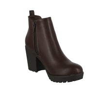 WOMAN'S SHOES BROWN PU BOOTIES SKITTLE-77