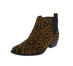 WOMAN'S BOOTIES CAMEL/BLACK LEOPARD SUEDE SOCHI-217