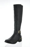 WOMAN'S SHOES BLACK PU BOOTS SOLIS-1