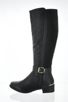 WOMAN'S SHOES BLACK PU BOOTS SOLIS-1