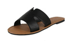 WOMAN'S SHOES BLACK PU LEATHER SANDALS SONIC-1