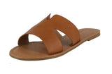 WOMAN'S SHOES TAN PU LEATHER SANDALS SONIC-1