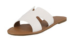 WOMAN'S SHOES WHITE PU LEATHER SANDALS SONIC-1