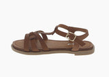 KID'S SHOES TAN PU LEATHER SANDALS SOOTH-03K