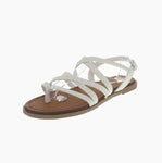 WOMAN'S SHOES WHITE PU LEATHER SANDALS SOOTH-05