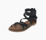 KID'S SHOES BLACK PU LEATHER SANDALS SOOTH-07K