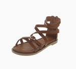 KID'S SHOES TAN PU LEATHER SANDALS SOOTH-07K