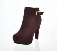 WOMAN'S SHOES WINE SUEDE BOOTIES SPIRIT-56