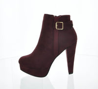 WOMAN'S SHOES WINE SUEDE BOOTIES SPIRIT-56