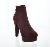 WOMAN'S SHOES WINE SUEDE BOOTIES SPIRIT-56