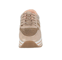 WOMAN'S SHOES ROSE GOLD MESH TENNIS SNEAKERS SPONGE-02