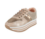 WOMAN'S SHOES ROSE GOLD MESH TENNIS SNEAKERS SPONGE-02